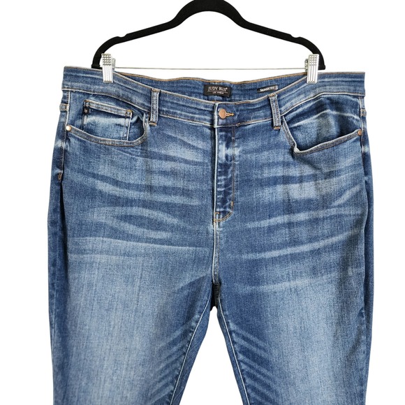 Judy Blue Womens Ella Mid Rise Handsand Classic Skinny Fit Jeans Plus Size 22W - Picture 3 of 13